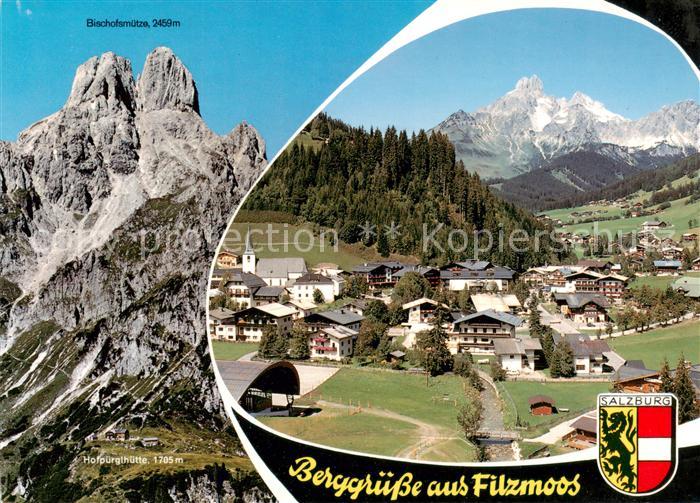 Filzmoos AT Hofpuerglhuette mit Bischofsmuetze Fliegeraufnahme