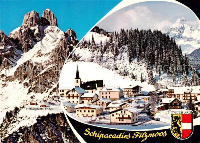 Filzmoos AT Hofpuerglhuette mit Bischofsmuetze Fliegeraufnahme