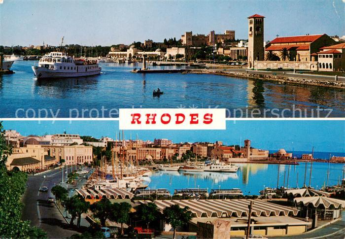 Rhodos Rhodes aegaeis Teilansicht Hafenpartie