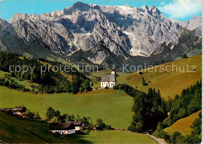 Dienten Hochkoenig AT Panorama mit Bergkirchlein