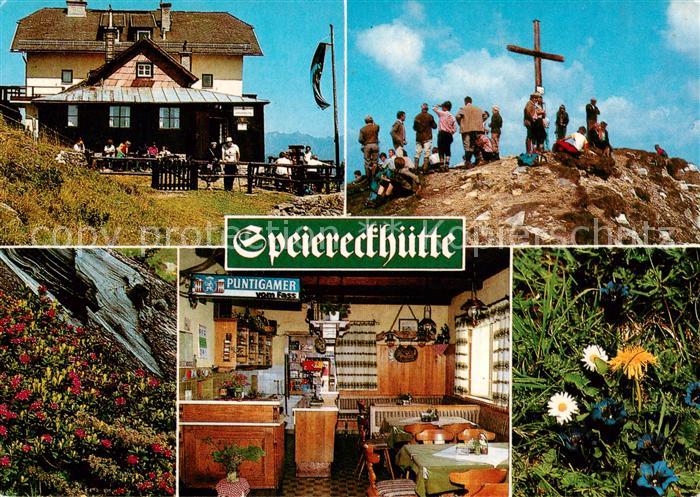 Mauterndorf AT Speiereckhuette Gipfelkreuz Gaststube