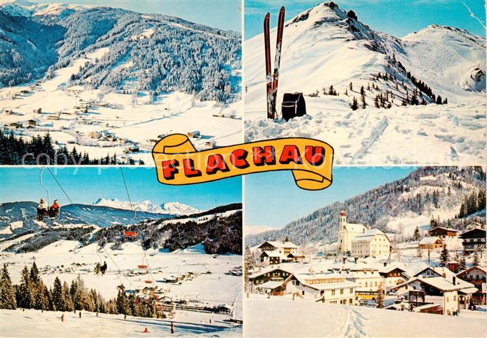 Flachau Panorama Sessellift Ortsansicht Kirche