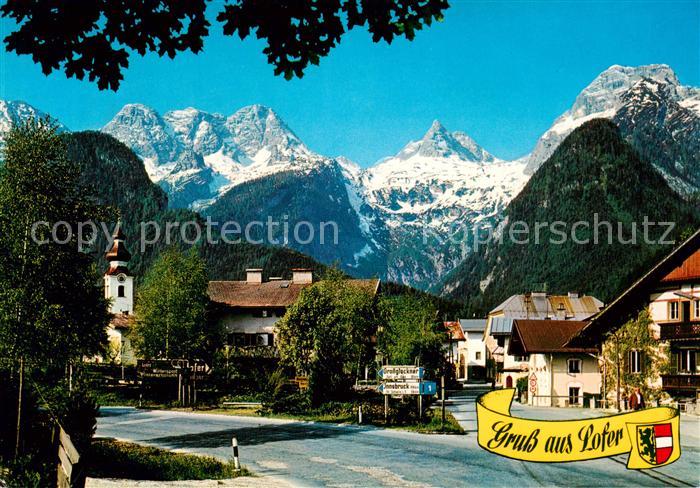 Lofer AT Ortspartie mit den Loferer Steinbergen