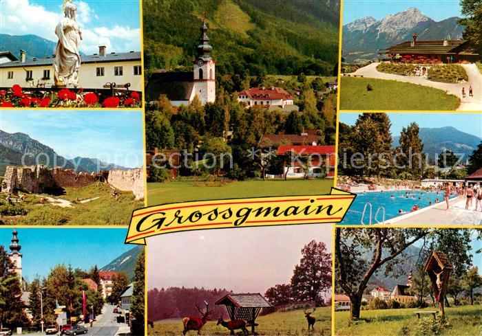 Grossgmain Brunnenmadonna Grossgmain mit Untersberg Jausenstation Wolfschwang Ru