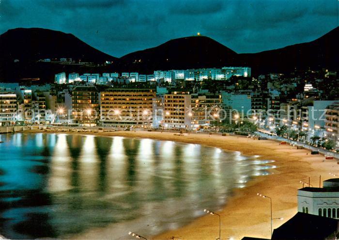 Las Palmas Gran Canaria La playa de las Canteras Vista nocturna