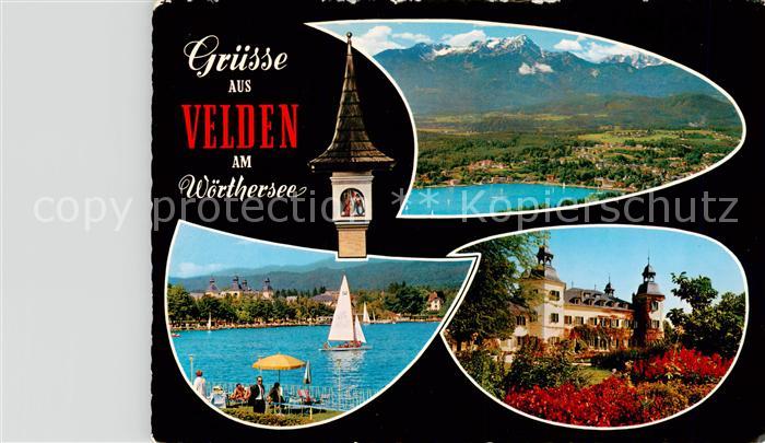 Velden  Woerthersee AT Panorama Seepartie Schloss