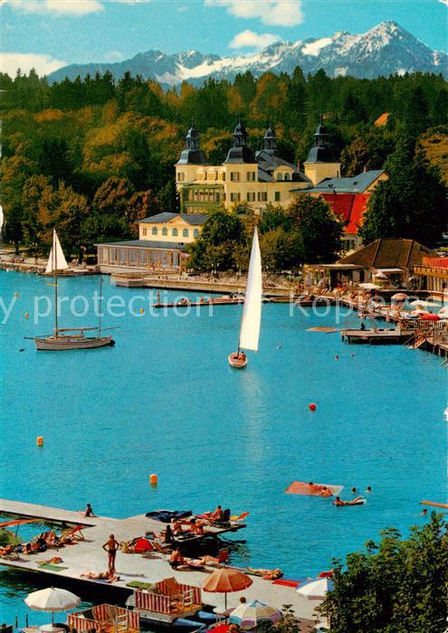 Velden  Woerthersee AT Schlosshotel Velden mit Mittagskogel