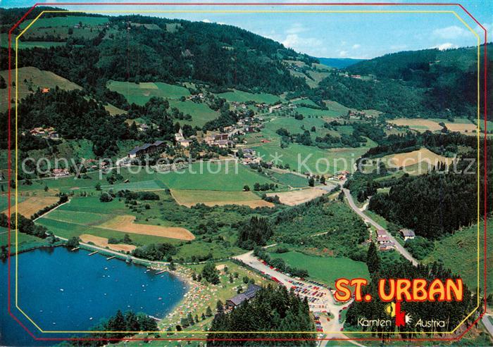 St Urban Kaernten AT am Urbansee Fliegeraufnahme