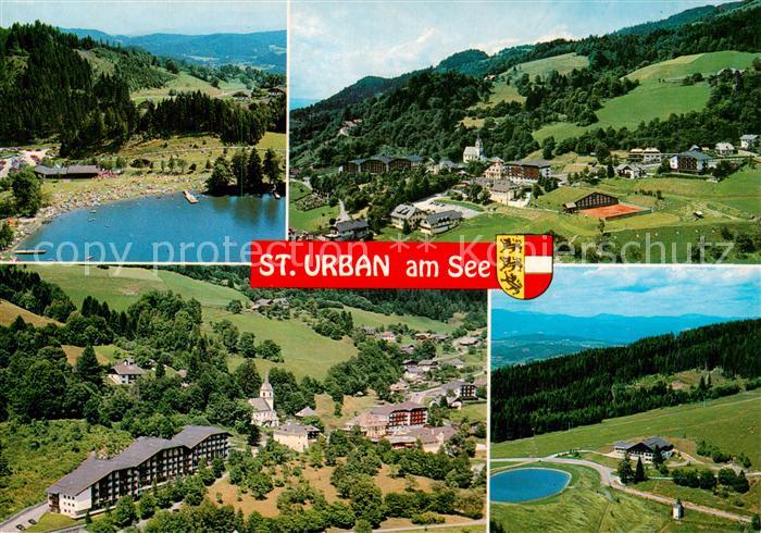St Urban Kaernten AT Urbansee Fliegeraufnahmen Teilansichten