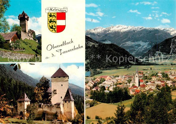 Obervellach Kaernten AT Burg Falkenstein Ortsansicht Burg Groppenstein