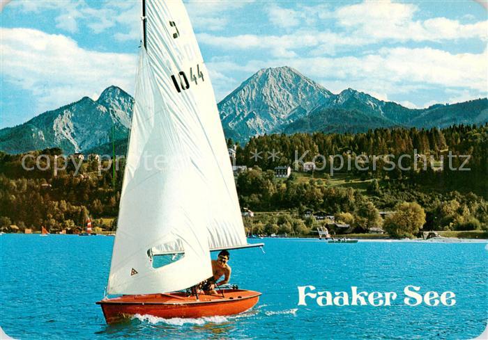 Faakersee Kaernten AT Panorama Bootspartie