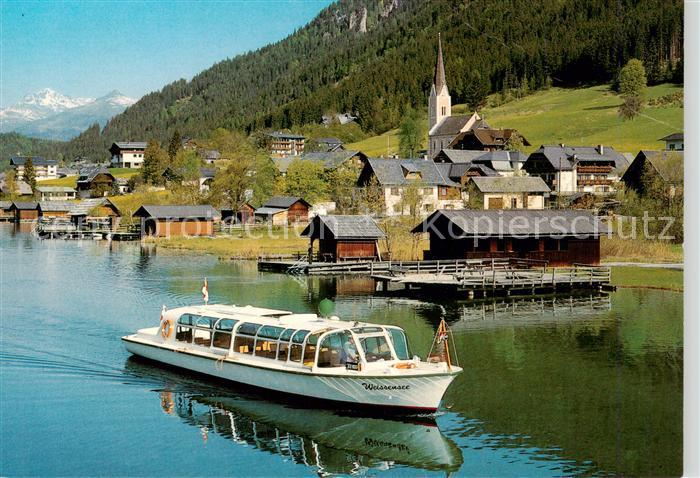 Weissensee Kaernten AT Motorboot Weissensee
