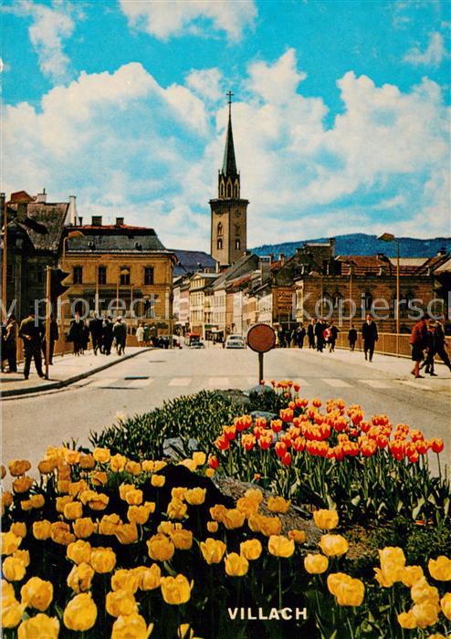 Villach Kaernten AT Neue Stadtbruecke mit Hauptplatz