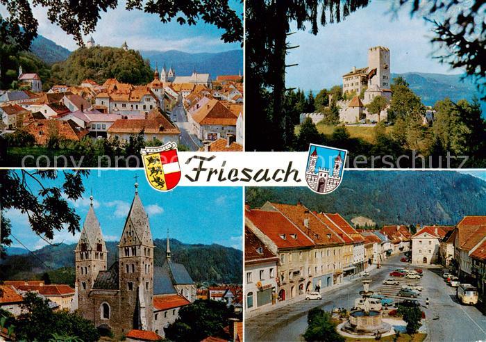 Friesach Kaernten Stadtansicht Burg Kirche Marktplatz