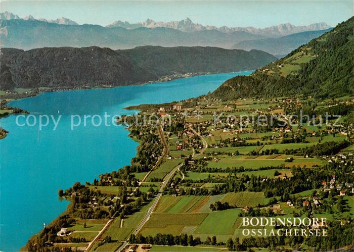 Bodensdorf Ossiacher See AT Fliegeraufnahme mit Julische Alpen