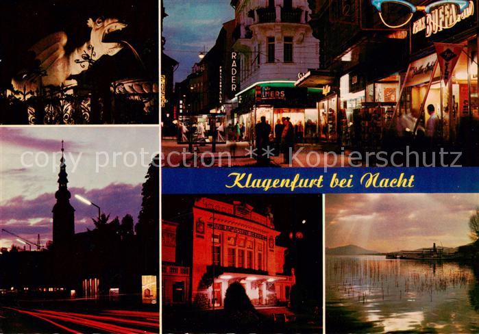 Klagenfurt Woerthersee AT Lindwurmbrunnen Kramergasse Stadtpfarrkirche Landesthe
