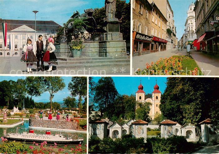 Klagenfurt Woerthersee AT Rathaus Lindwurmbrunnen Kramergasse Minimundus Kreuzbe