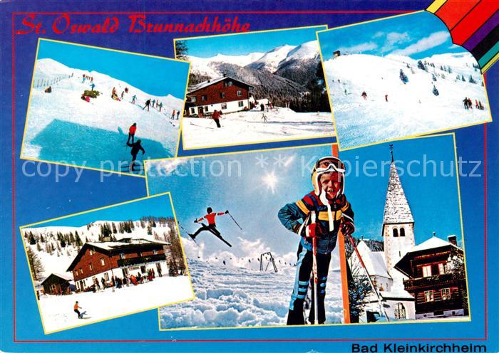 Bad Kleinkirchheim Kaernten AT Brunnachhof Skipisten Kirche