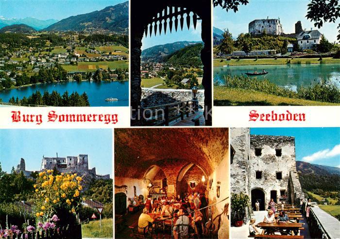 Seeboden Millstaettersee Kaernten AT Panorama Burg Sommeregg Burgschenke Caf