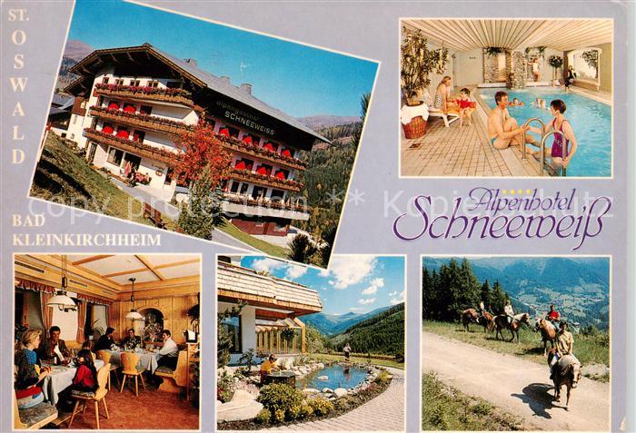 Bad Kleinkirchheim Kaernten AT Alpenhotel Schneeweiss Hallenbad Gastraum Reiten