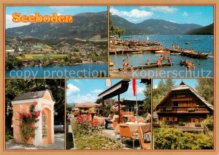 Seeboden Millstaettersee Kaernten AT Fliegeraufnahme Alpenseebad Strandpartie Te