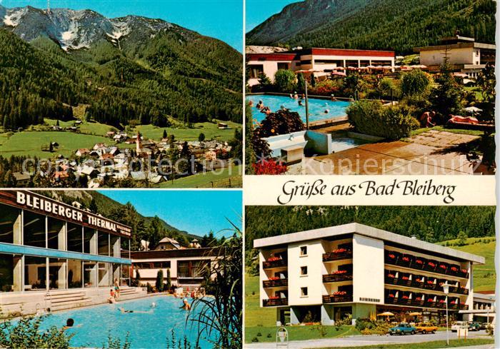 Bad Bleiberg Kaernten AT Panorama Frei und Hallenbad Hotel Bleibergerhof