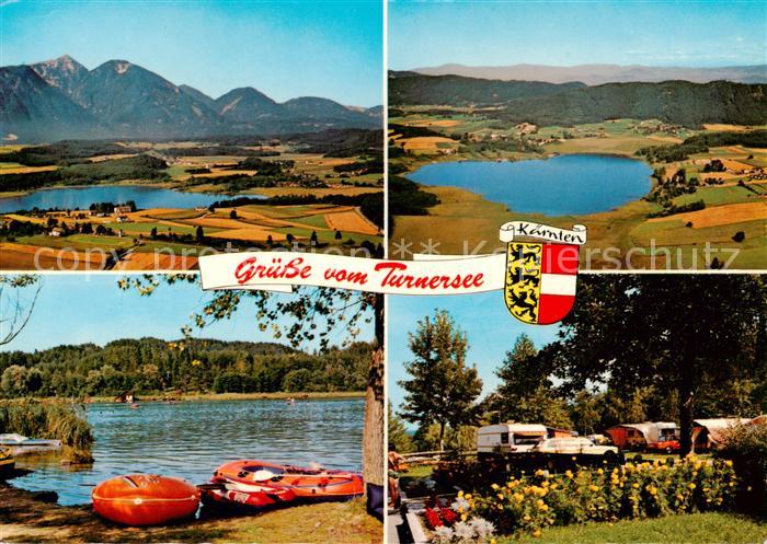 Turnersee Kaernten AT Fliegeraufnahmen Seepartie Campingplatz