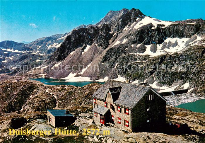 Duisburgerhuette 2572m Flattach Kaernten AT mit Schwarzenseekopf Sandfeldkopf un