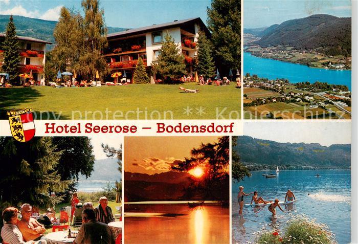 Bodensdorf Ossiacher See AT Hotel Seerose Liegewiese Panorama Park Sonnenunterga