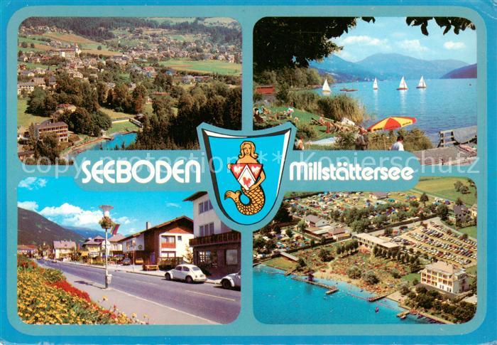 Seeboden Millstaettersee Kaernten AT Fliegeraufnahmen Segelregatta Strassenparti