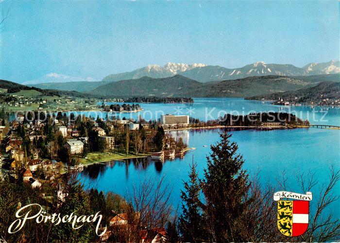 Poertschach Woerthersee Seepartie mit Karawanken