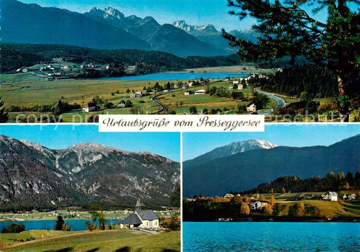 Pressegger See Villach Kaernten AT mit den Ferienorten Presseggen und Passriach