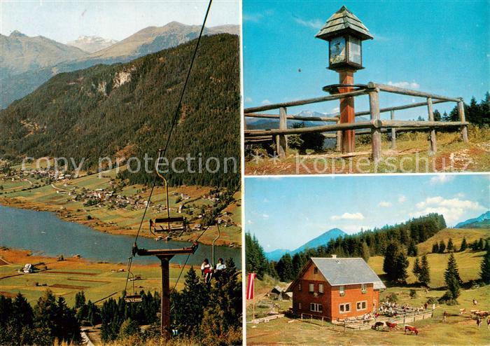 Weissensee Kaernten AT Sessellift zur Naggler Alm Drachselkreuz und Almhuette
