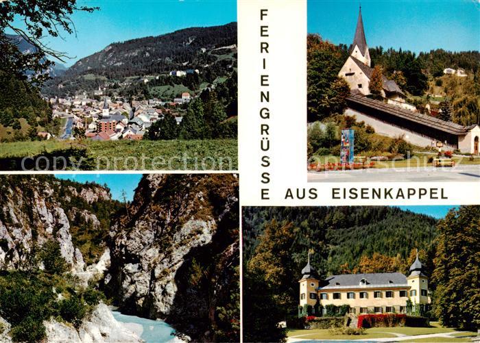 Eisenkappel-Vellach Kaernten AT Schloss Hagemegg Kirche Troegener Klamm
