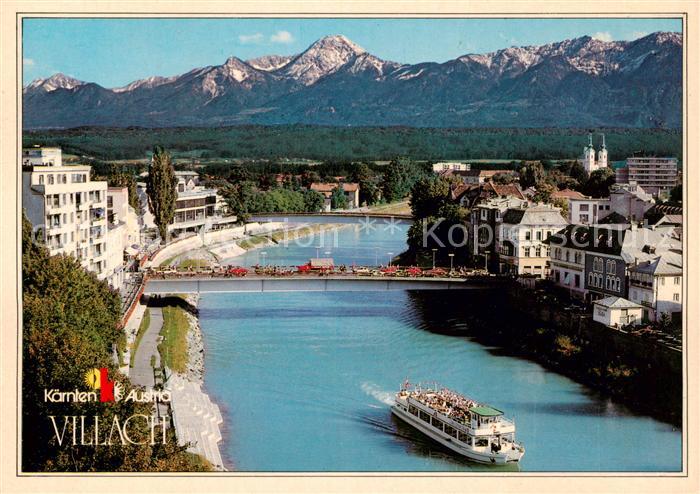 Villach Kaernten AT Panorama Drauschiffahrt