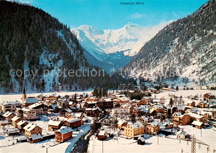Mallnitz Tauernbahn Kaernten AT Fliegeraufnahme mit Geisel Kopf