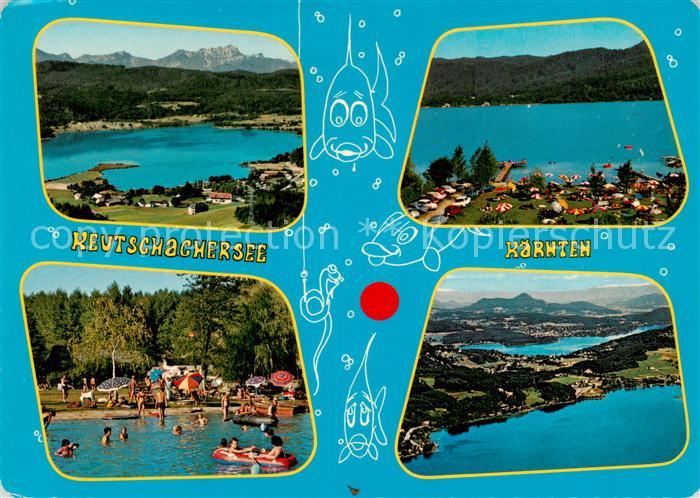 Keutschachersee Kaernten AT Fliegeraufnahmen Badevergnuegen
