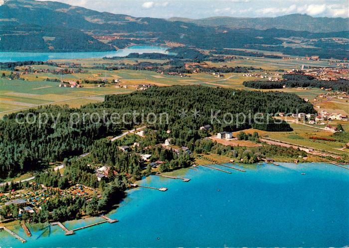 Klopeinersee Kaernten AT Fliegeraufnahme