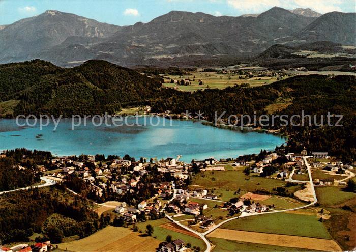 Klopeinersee Kaernten AT Fliegeraufnahme mit Seelach