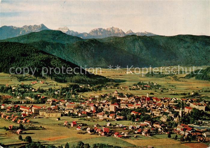 Feldkirchen Kaernten Fliegeraufnahme mit Karawanken