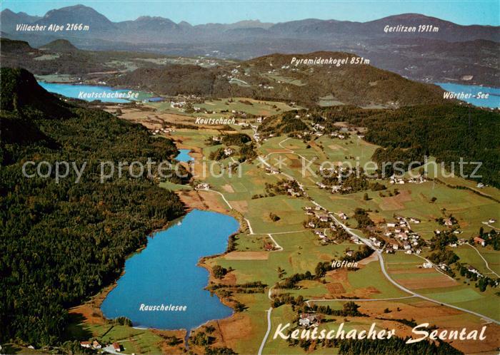 Keutschach am See Kaernten AT Blick ueber das Keutschacher Seental Fliegeraufnah