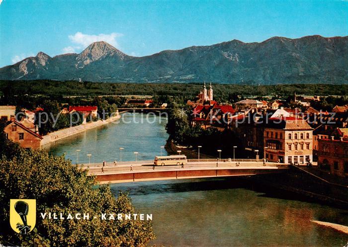 Villach Kaernten AT Panorama mit Karawanken