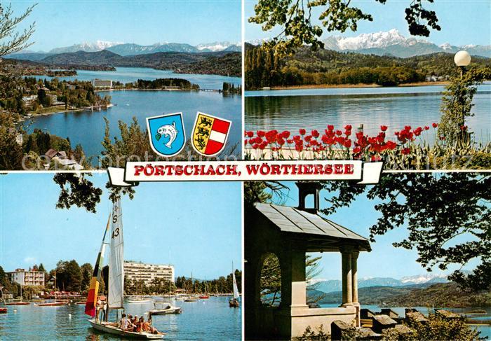 Poertschach Woerthersee Panorama mit Karawanken Hotel Europa mit Park Hotel Stra