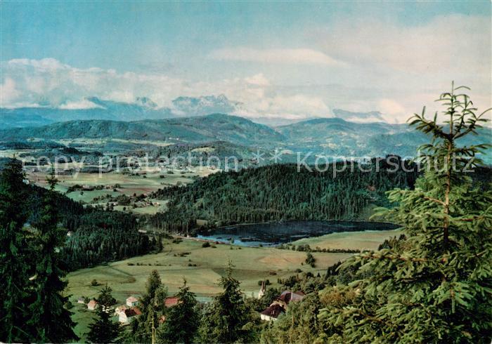 St Urban Kaernten AT Panorama mit Karawanken