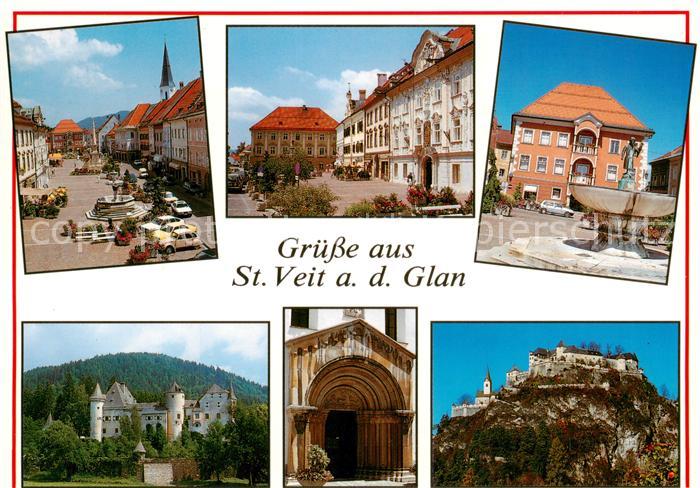 St Veit Glan Kaernten AT Hauptplatz Schloss Frauenstein Romanisches Portal der S