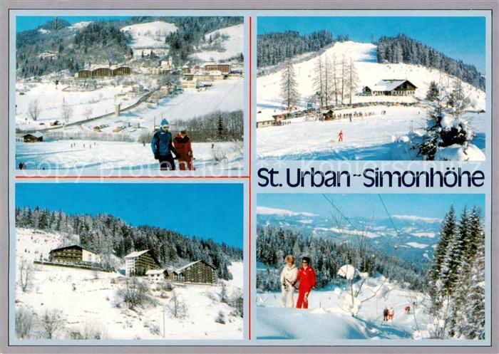 St Urban Kaernten AT Simonhoehe Skipisten Schlepplift
