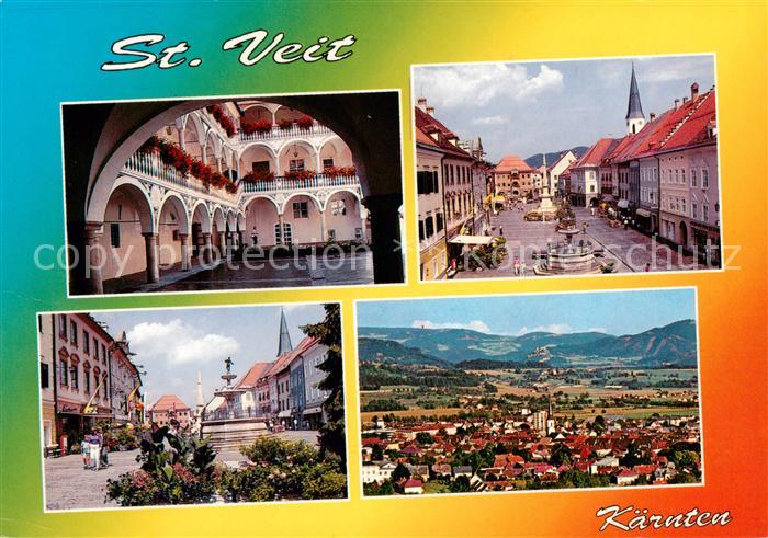 St Veit Glan Kaernten AT Kloster Stadtplatz Panorama