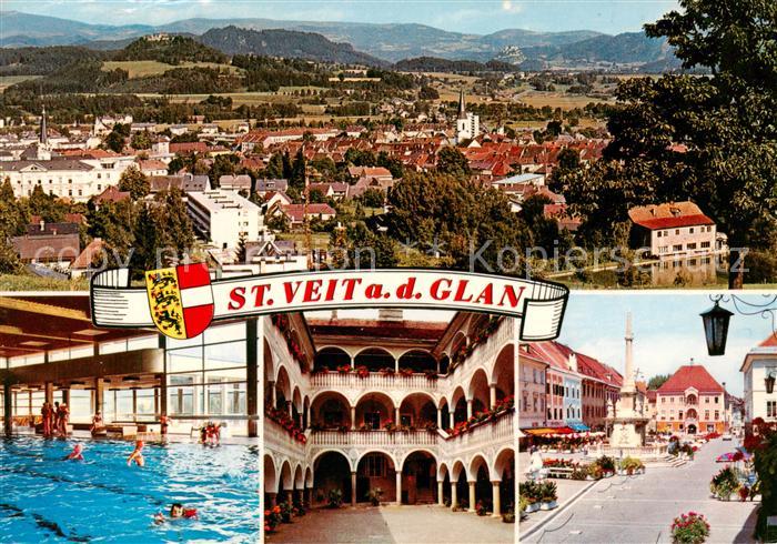 St Veit Glan Kaernten AT Panorama Hallenbad Arkadenhof Hauptplatz