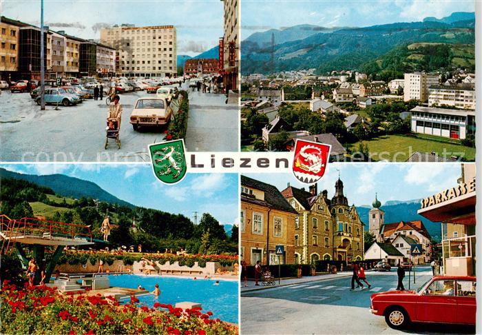 Liezen Steiermark AT Teilansichten Innenstadt Panorama Freibad