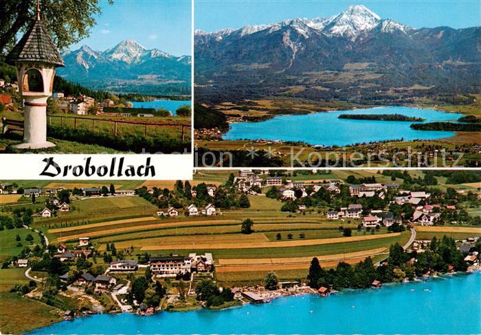 Drobollach Faaker See Kaernten AT Panorama Blick zum Mittagskogel Karawanken Luf
